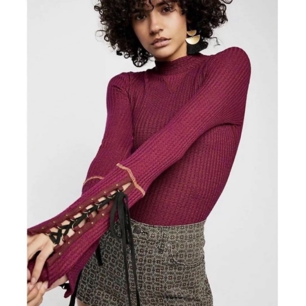 NWT Free People Mountaineer Lace Cuff Thermal